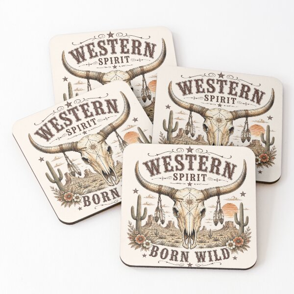 Item preview, Western Spirit Born Wild Retro Longhorn Skull designed and sold by legendaryskins.
