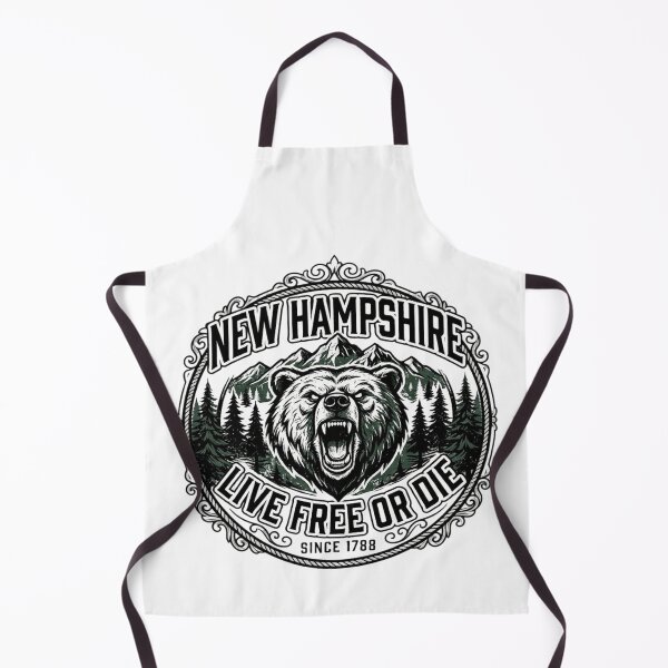 Item preview, New Hampshire Live Free Or Die Grizzly Bear Mountain Badge designed and sold by MAJCO-ART.