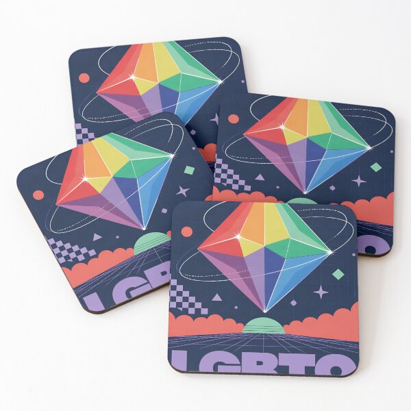 Item preview, LGBTQ Cosmic Rainbow Prism Diamond Space Pride Art designed and sold by kaia's802studio.