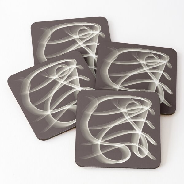 Item preview, Abstract White Smoke Swirls on Dark Brown designed and sold by CaramelCo.