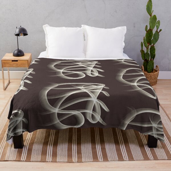 Aperçu de l'œuvre Abstract White Smoke Swirls on Dark Brown créée et vendue par CaramelCo.