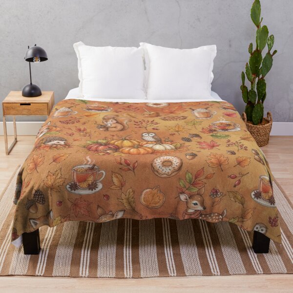 Item preview, Autumn Fall Animals and Fall Food, Fall leaves Pattern / Aesthetic / Thanksgiving Best Selling / Fall Decors / Decorations/ Pillow Cases, Blankets , Socks Phone Case Mug designed and sold by TeenLake.