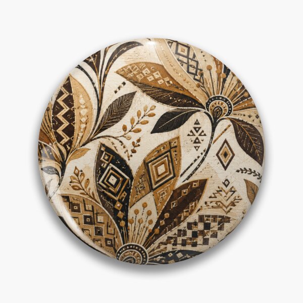 Item preview, Kuba Shoowa Folk Flowers – Raffia Geometric Floral Pattern designed and sold by MarekoraStudio.