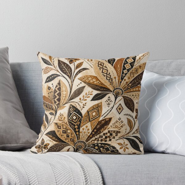 Item preview, Kuba Shoowa Folk Flowers – Raffia Geometric Floral Pattern designed and sold by MarekoraStudio.