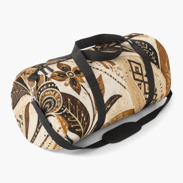 Item preview, Kuba Shoowa Folk Flowers – Raffia Geometric Floral Pattern designed and sold by MarekoraStudio.