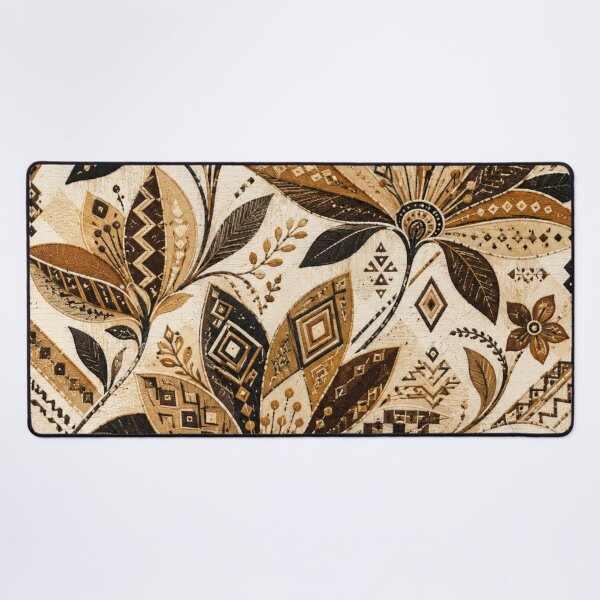 Item preview, Kuba Shoowa Folk Flowers – Raffia Geometric Floral Pattern designed and sold by MarekoraStudio.