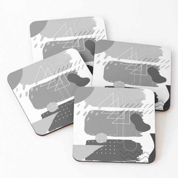 Item preview, Black & Gray Abstract Shapes – Modern Monochrome Geometric Art designed and sold by Khadique.