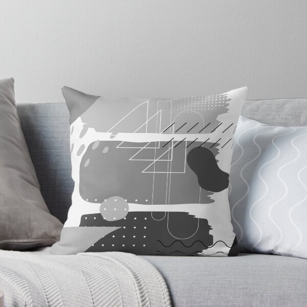 Item preview, Black & Gray Abstract Shapes – Modern Monochrome Geometric Art designed and sold by Khadique.
