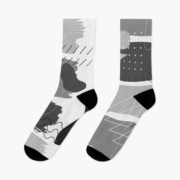 Item preview, Black & Gray Abstract Shapes – Modern Monochrome Geometric Art designed and sold by Khadique.