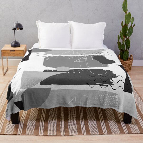 Item preview, Black & Gray Abstract Shapes – Modern Monochrome Geometric Art designed and sold by Khadique.