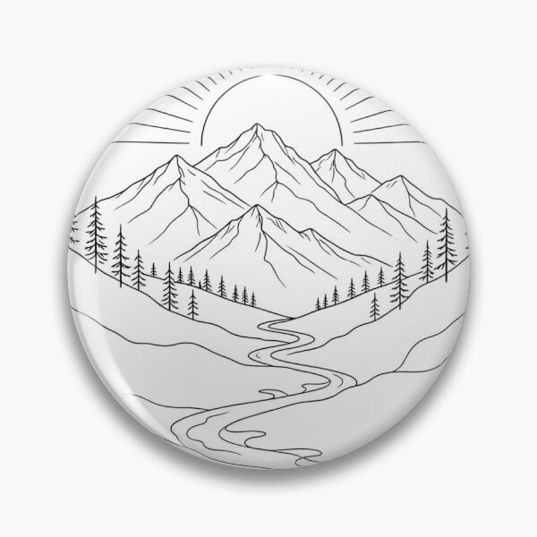 Item preview, Alberta Rocky Mountains Line Art designed and sold by Sentient Cyborg Solutions.