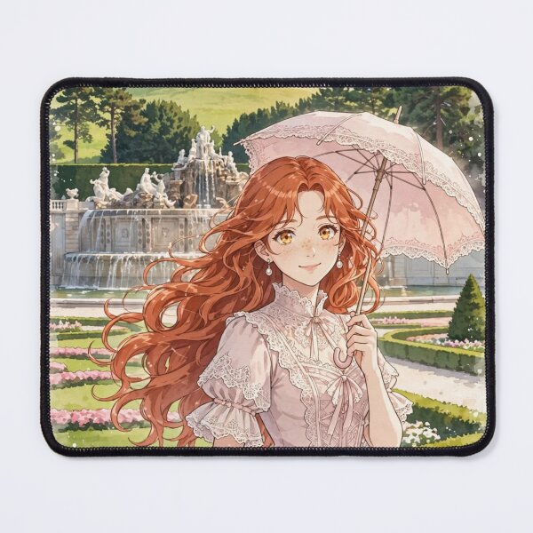 Item preview, Austria Vienna Schonbrunn Palace with a Sweet Redhead Traveler in a Romantic Pink Victorian Dress, Elegant Gardens and Royal European Landscape designed and sold by DibujandoPorfa.