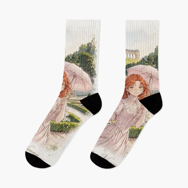 Item preview, Austria Vienna Schonbrunn Palace with a Sweet Redhead Traveler in a Romantic Pink Victorian Dress, Elegant Gardens and Royal European Landscape designed and sold by DibujandoPorfa.