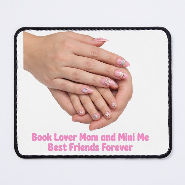 Item preview, Book Lover Mom and Mini Me Best Friends Forever Pink Bow Book Nails designed and sold by HoMya.