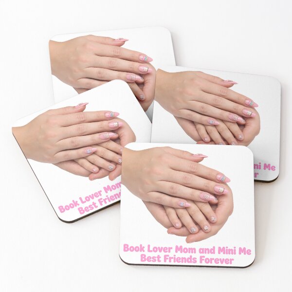 Item preview, Book Lover Mom and Mini Me Best Friends Forever Pink Bow Book Nails designed and sold by HoMya.