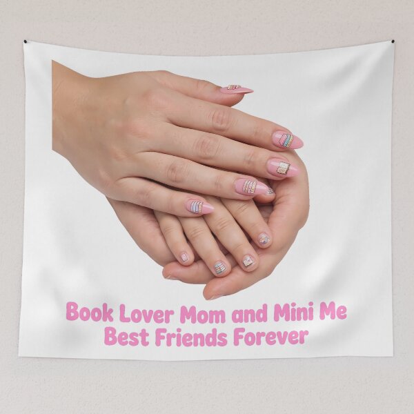 Item preview, Book Lover Mom and Mini Me Best Friends Forever Pink Bow Book Nails designed and sold by HoMya.