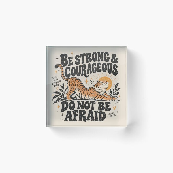 Item preview, Be Strong Courageous Tiger, Christian Faith Tee, Religious Women's Shirt, Bible Inspired Tiger Gift, Strong Faith Design designed and sold by Cchotlan.