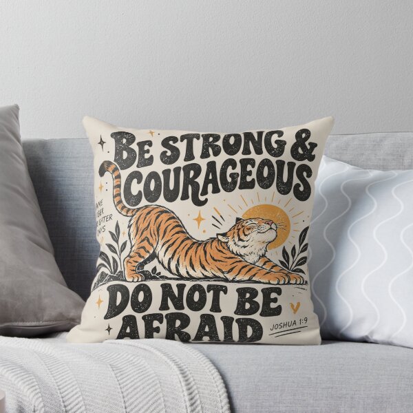 Item preview, Be Strong Courageous Tiger, Christian Faith Tee, Religious Women's Shirt, Bible Inspired Tiger Gift, Strong Faith Design designed and sold by Cchotlan.