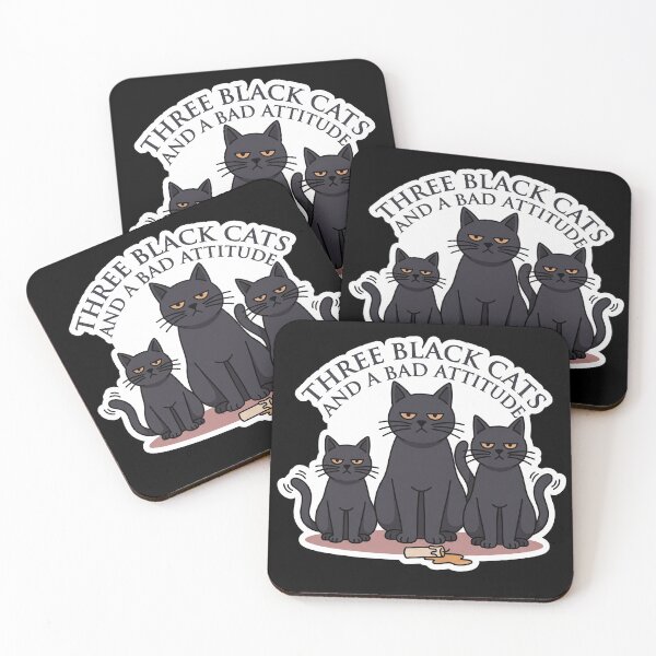 Item preview, Three Black Cats and a Bad Attitude — Cat Mom designed and sold by TheCalmEdit.