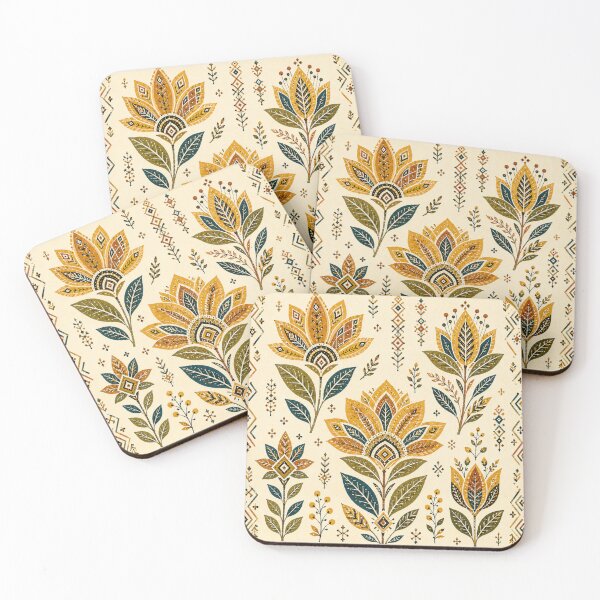 Item preview, Habesha Folk Flowers – Ethiopian Tibeb Floral Pattern designed and sold by MarekoraStudio.