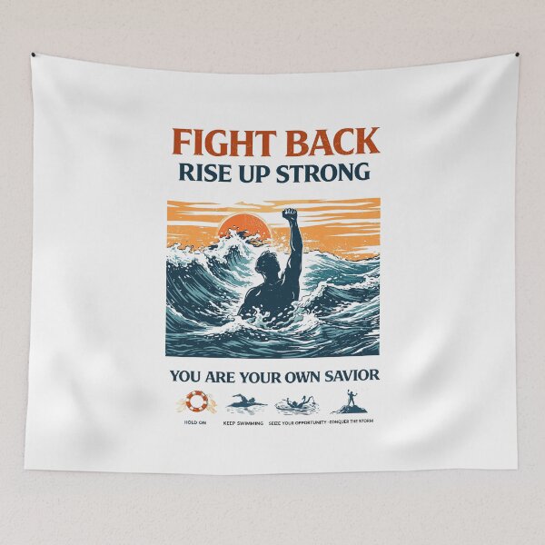 Item preview, Fight Back Rise Up Strong Ocean Poster designed and sold by Matinez Pink.