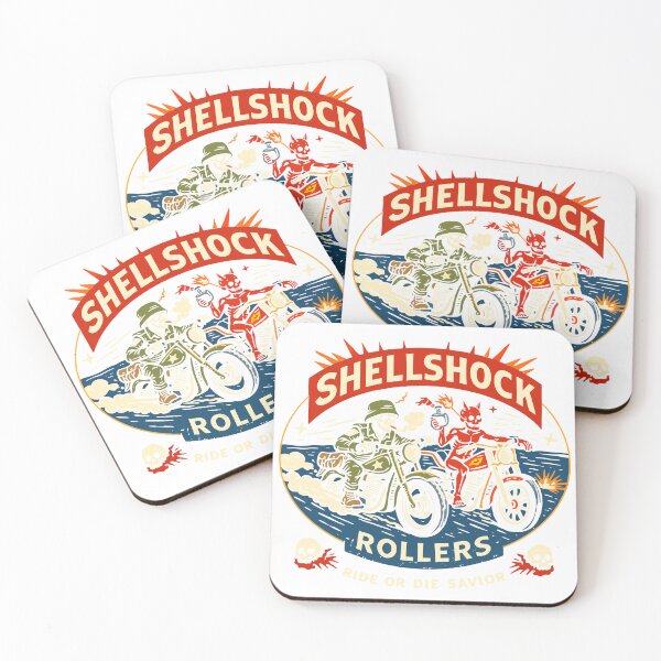Item preview, Shellshock Rollers Skeleton Biker Poster designed and sold by Matinez Pink.