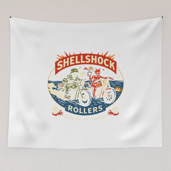 Item preview, Shellshock Rollers Skeleton Biker Poster designed and sold by Matinez Pink.