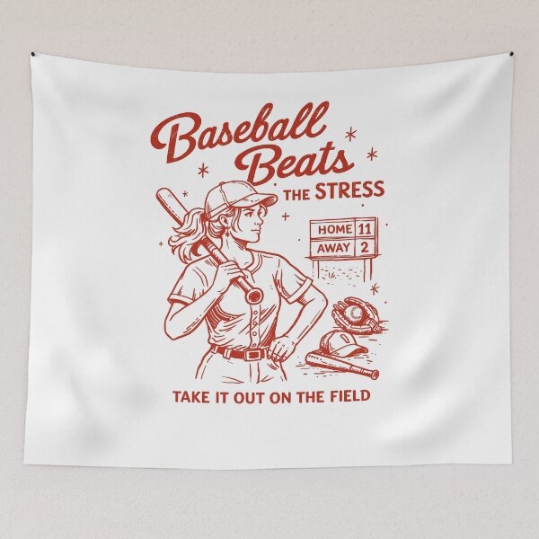 Item preview, Baseball Beats The Stress Poster designed and sold by Matinez Pink.