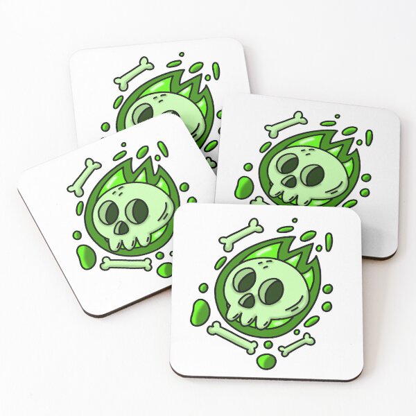 Item preview, Halloween Skull & Bones – Green Edition designed and sold by aleajsstuff.