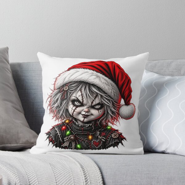Item preview, Creepy Killer Doll Santa Hat Christmas Horror Art designed and sold by DesignArtist.ia.