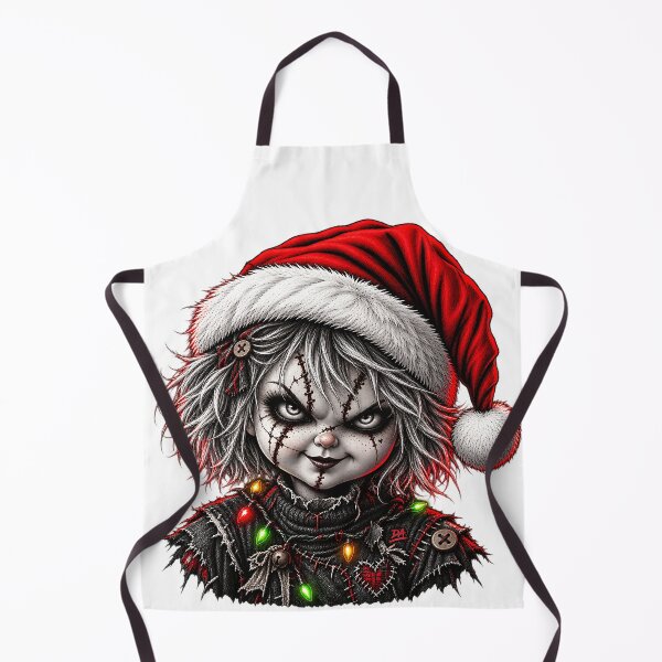 Item preview, Creepy Killer Doll Santa Hat Christmas Horror Art designed and sold by DesignArtist.ia.