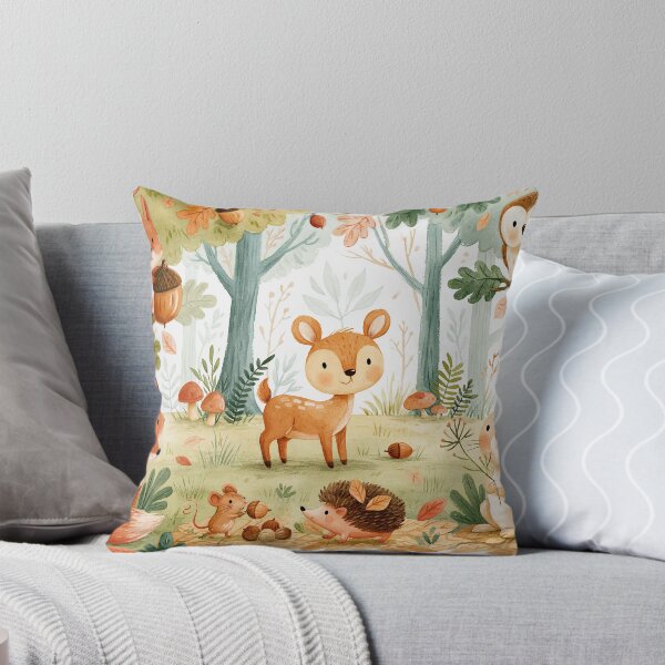 Item preview, Woodland Friends Gathering Acorns in the Scandinavian Autumn Forest designed and sold by UtArt.
