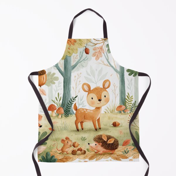 Item preview, Woodland Friends Gathering Acorns in the Scandinavian Autumn Forest designed and sold by UtArt.