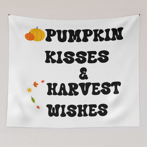 Item preview, Pumpkin Kisses and Harvest Wishes Cute Fall Season Quote Design designed and sold by NAMASTHE WORLD.