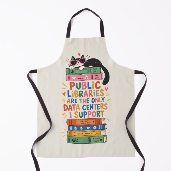Item preview, Public Libraries Are The Only Data Centers I Support Shirt, Anti AI Shirt, Support Human Artists Tee, Book Lover Gift, Cat designed and sold by Quiajia.
