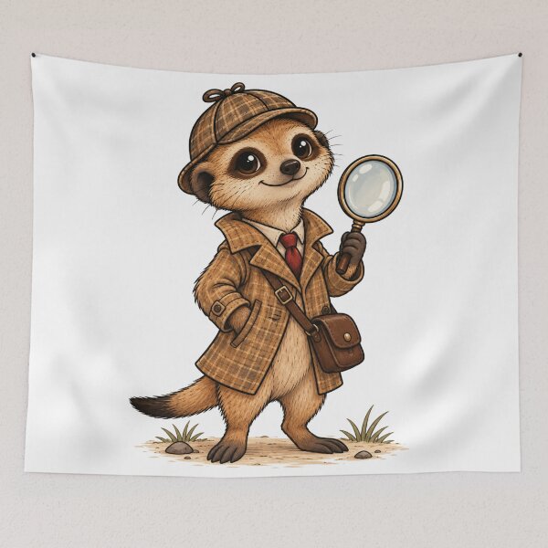 Item preview, Cute Meerkat Detective – Small Detective Big Mysteries designed and sold by LittleGinnyArt.