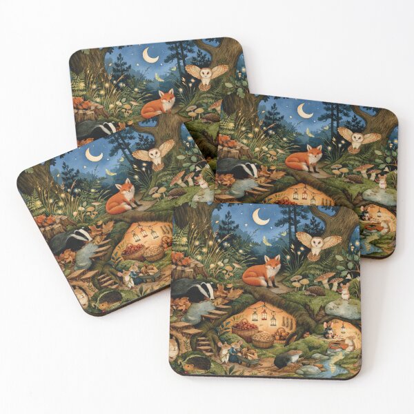 Item preview, Woodland Friends Magical Moonlit Night in the Enchanted Forest Village designed and sold by UtArt.