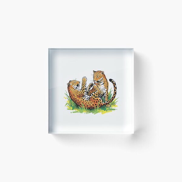 Item preview, Sri Lankan Leopards Playing Wildlife Art Print designed and sold by Merch by Das Design Studio.
