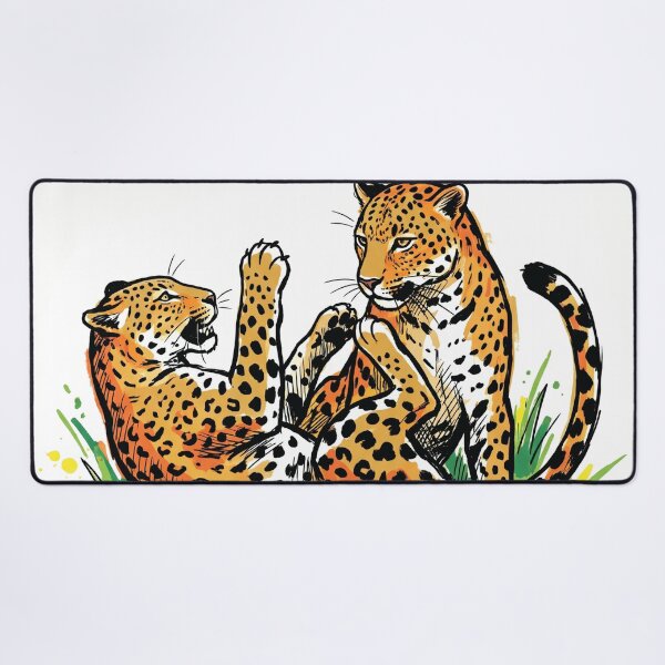Item preview, Sri Lankan Leopards Playing Wildlife Art Print designed and sold by Merch by Das Design Studio.