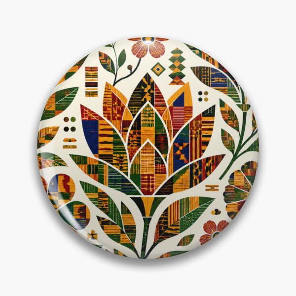 Artikelvorschau, Kente Folk Flowers – Gewebtes Blumenmuster aus Ghana entworfen und verkauft von MarekoraStudio.
