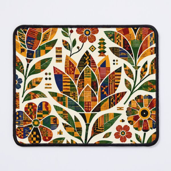 Item preview, Kente Folk Flowers – Woven Ghana Floral Pattern designed and sold by MarekoraStudio.