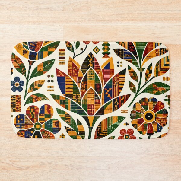 Item preview, Kente Folk Flowers – Woven Ghana Floral Pattern designed and sold by MarekoraStudio.