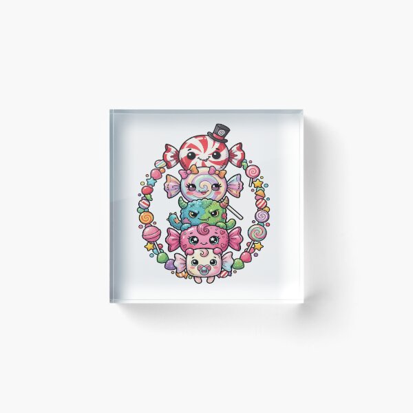 Item preview, Creepy Cute Candy Monster Family – Kawaii Halloween Sweets Illustration designed and sold by AvivaCreative.