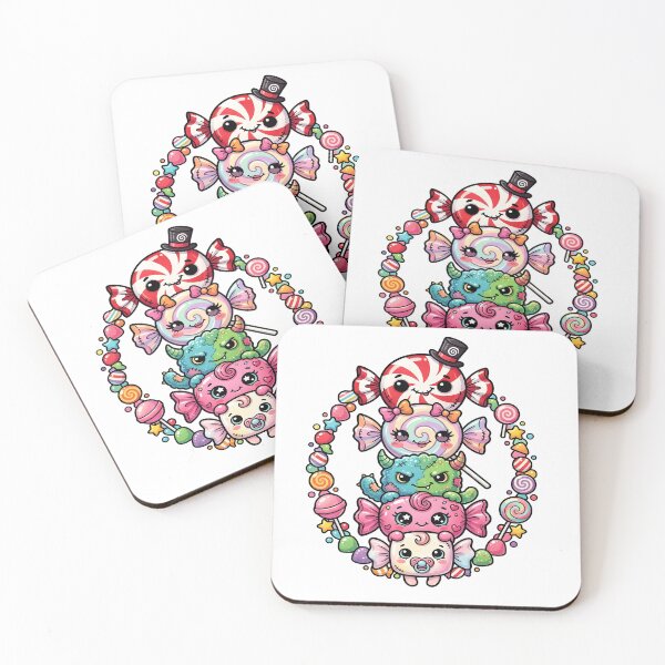 Item preview, Creepy Cute Candy Monster Family – Kawaii Halloween Sweets Illustration designed and sold by AvivaCreative.