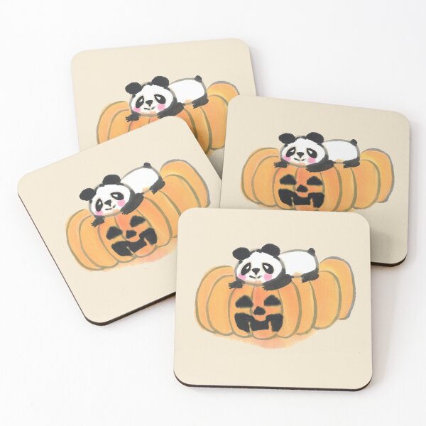 Item preview, Halloween Panda and Jack-o'-Lantern | Cute East Asian Pumpkin Art designed and sold by HiddenJadeArtStudio.