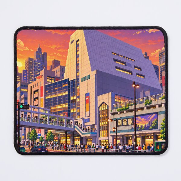 Item preview, Shinjuku Station Sunset Pixel Art designed and sold by sabusabu78.