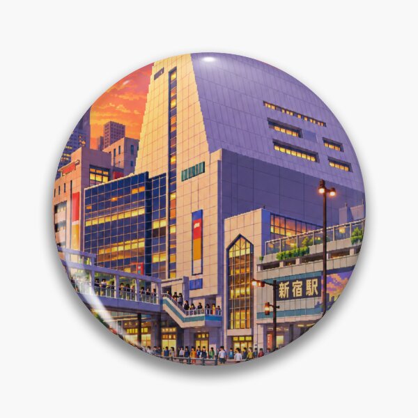 Item preview, Shinjuku Station Sunset Pixel Art designed and sold by sabusabu78.