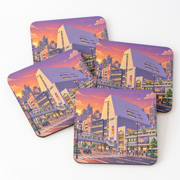 Item preview, Shinjuku Station Sunset Pixel Art designed and sold by sabusabu78.