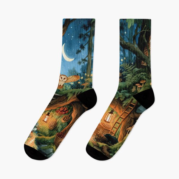 Item preview, Woodland Friends Magical Moonlit Night in the Hidden Woodland Village designed and sold by UtArt.