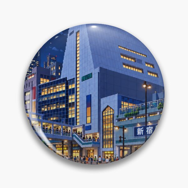 Item preview, Shinjuku Station Night Pixel Art designed and sold by sabusabu78.